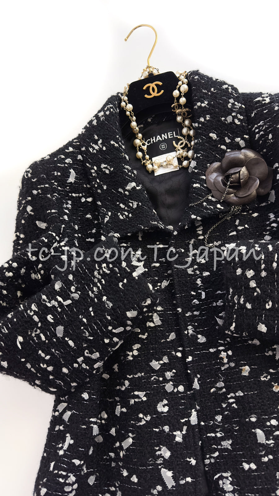CHANEL 02A Black White Wool Tweed Jacket 42 シャネル ブラック ホワイト ウール ツイード ジャケット 即発