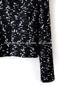 CHANEL 02A Black White Wool Tweed Jacket 42 シャネル ブラック ホワイト ウール ツイード ジャケット 即発