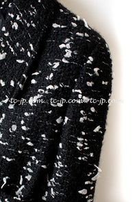 CHANEL 02A Black White Wool Tweed Jacket 42 シャネル ブラック ホワイト ウール ツイード ジャケット 即発