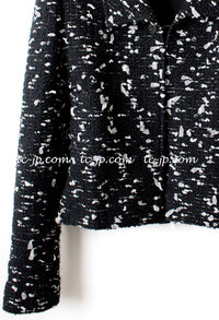CHANEL 02A Black White Wool Tweed Jacket 42 シャネル ブラック ホワイト ウール ツイード ジャケット 即発