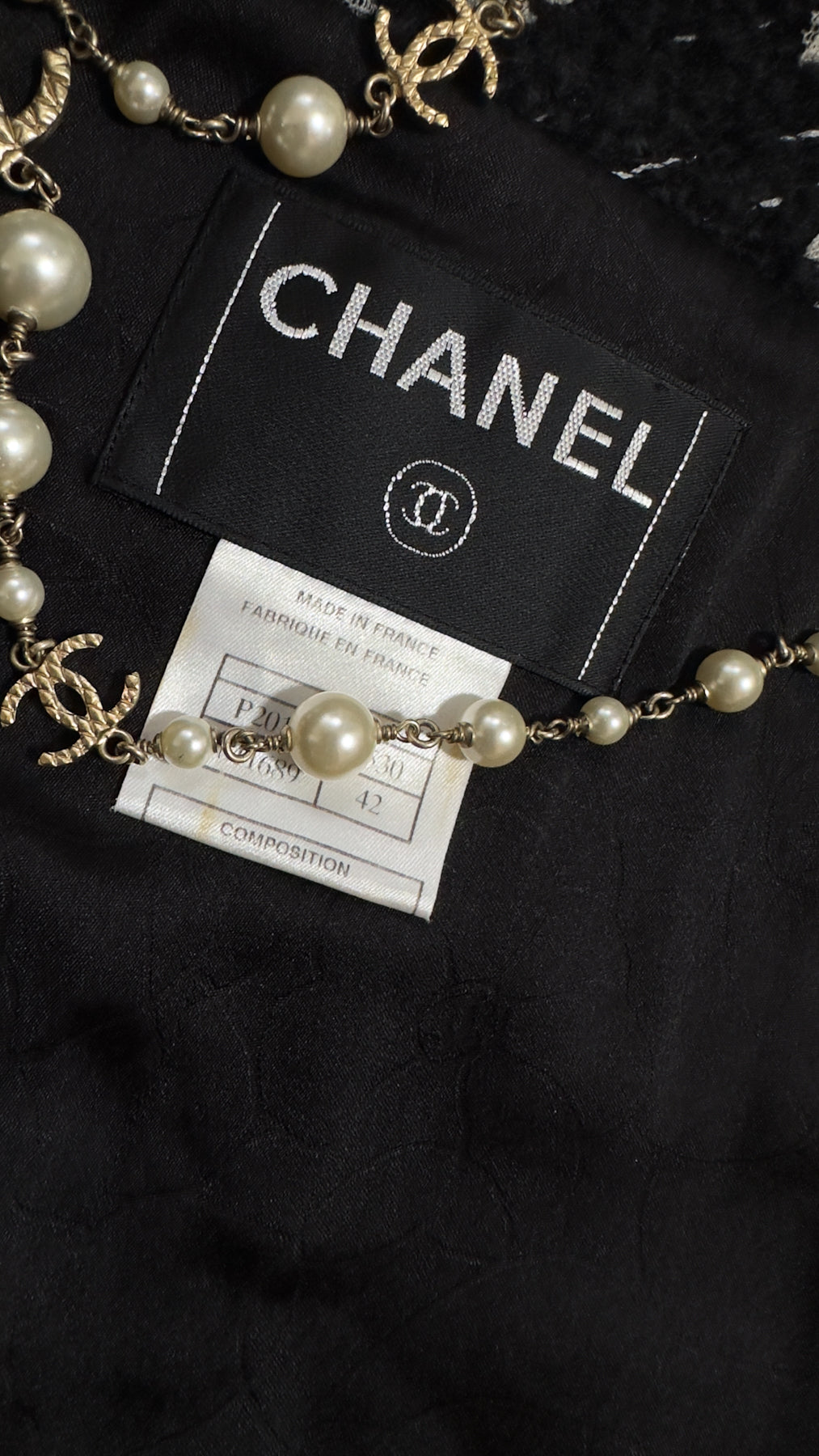 CHANEL 02A Black White Wool Tweed Jacket 42 シャネル ブラック ホワイト ウール ツイード ジャケット 即発