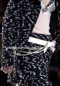 CHANEL 02A Black White Wool Tweed Jacket 42 シャネル ブラック ホワイト ウール ツイード ジャケット 即発