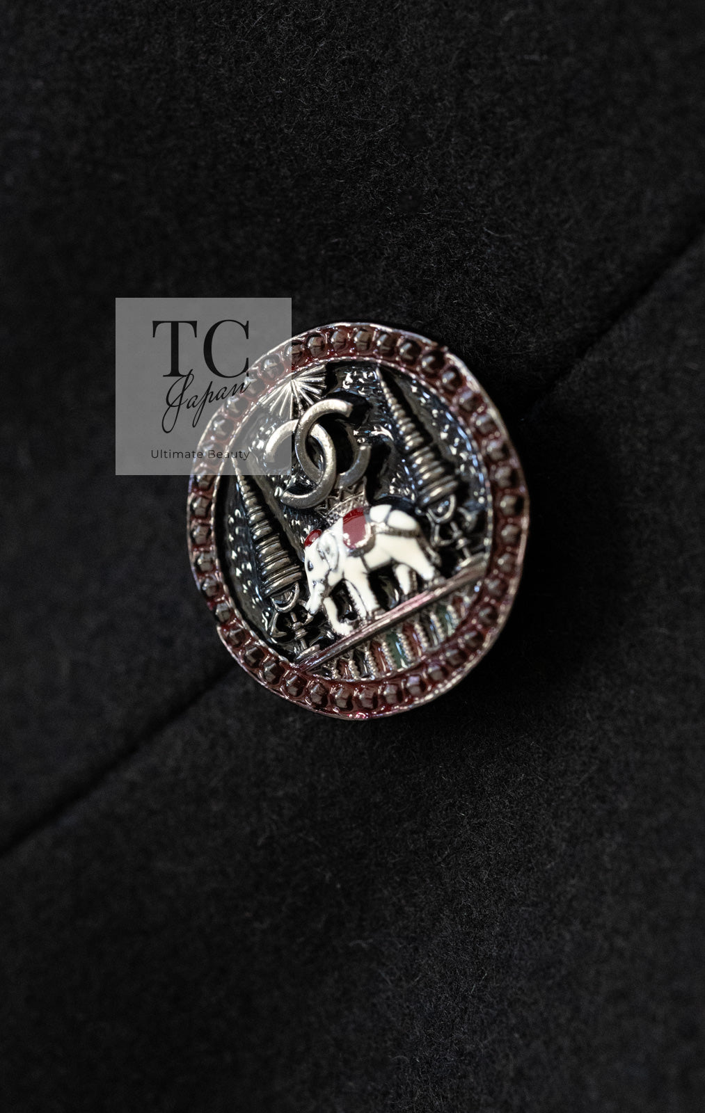 CHANEL 12PF Paris Bombay Black Wool Cashmere Blazer Jacket 34シャネル ブラック エンブレム ウール カシミヤ ブレザー ジャケット 即発