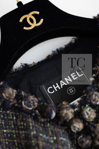 CHANEL 07PF Brown Navy Metallic Monte Carlo Tweed Jacket 36 シャネル モンテカルロ ブラウン ネイビー メタリック ツイード ジャケット 即発