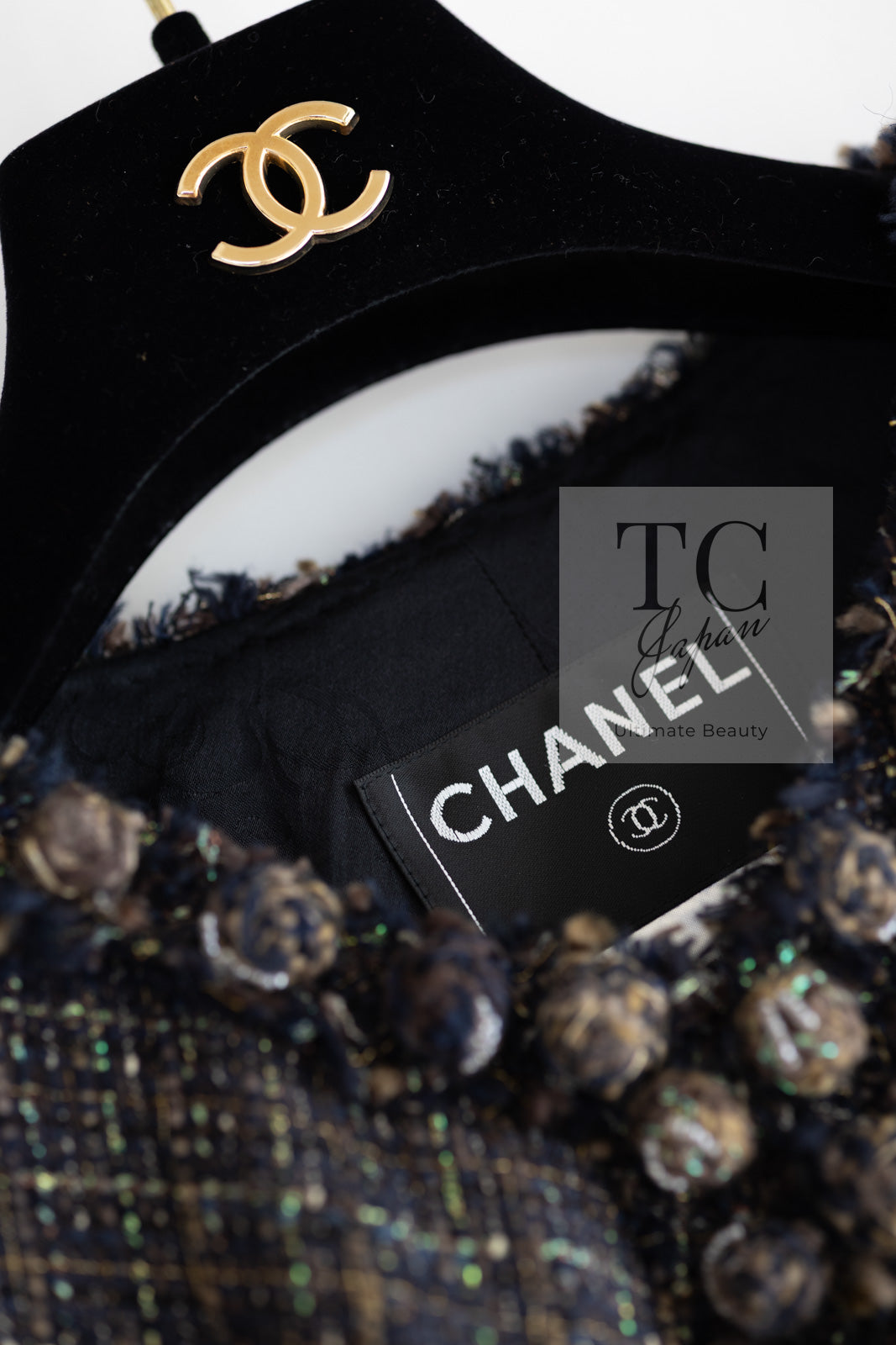 CHANEL 07PF Brown Navy Metallic Monte Carlo Tweed Jacket 36 シャネル モンテカルロ ブラウン ネイビー メタリック ツイード ジャケット 即発