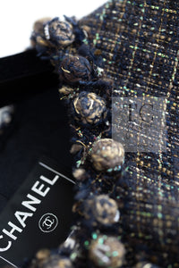 CHANEL 07PF Brown Navy Metallic Monte Carlo Tweed Jacket 36 シャネル モンテカルロ ブラウン ネイビー メタリック ツイード ジャケット 即発
