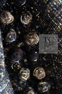 CHANEL 07PF Brown Navy Metallic Monte Carlo Tweed Jacket 36 シャネル モンテカルロ ブラウン ネイビー メタリック ツイード ジャケット 即発
