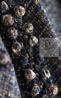 CHANEL 07PF Brown Navy Metallic Monte Carlo Tweed Jacket 36 シャネル モンテカルロ ブラウン ネイビー メタリック ツイード ジャケット 即発