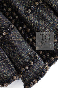 CHANEL 07PF Brown Navy Metallic Monte Carlo Tweed Jacket 36 シャネル モンテカルロ ブラウン ネイビー メタリック ツイード ジャケット 即発