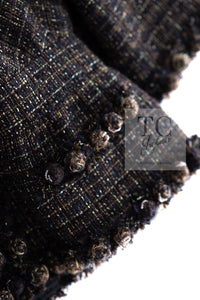 CHANEL 07PF Brown Navy Metallic Monte Carlo Tweed Jacket 36 シャネル モンテカルロ ブラウン ネイビー メタリック ツイード ジャケット 即発