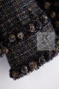 CHANEL 07PF Brown Navy Metallic Monte Carlo Tweed Jacket 36 シャネル モンテカルロ ブラウン ネイビー メタリック ツイード ジャケット 即発
