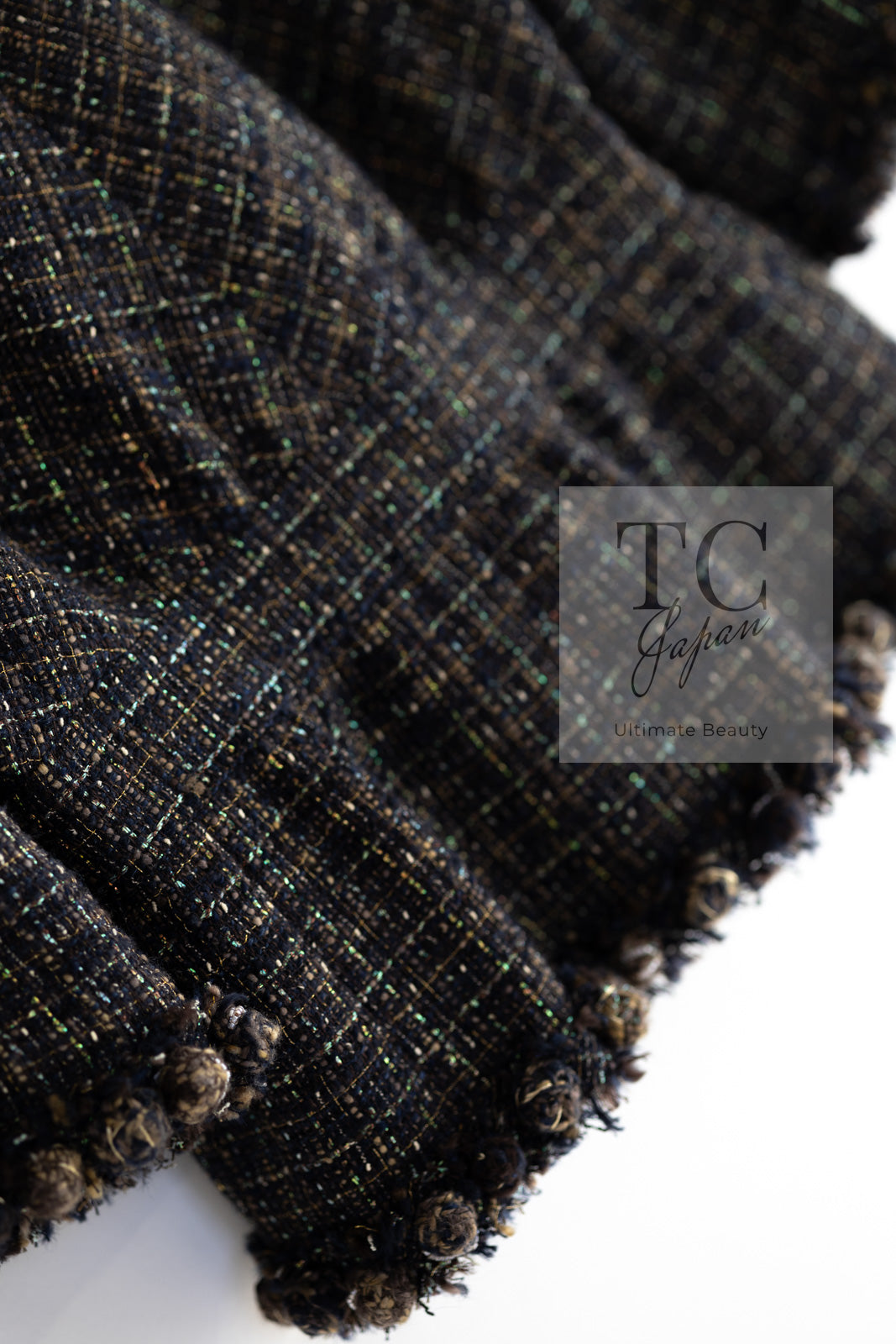 CHANEL 07PF Brown Navy Metallic Monte Carlo Tweed Jacket 36 シャネル モンテカルロ ブラウン ネイビー メタリック ツイード ジャケット 即発