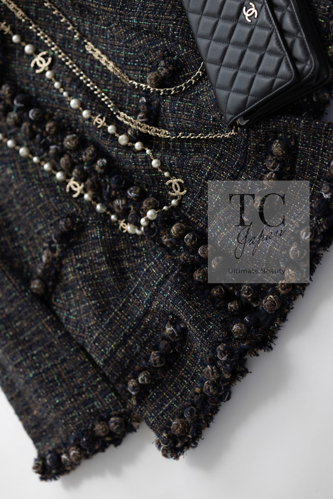 CHANEL 07PF Brown Navy Metallic Monte Carlo Tweed Jacket 36 シャネル モンテカルロ ブラウン ネイビー メタリック ツイード ジャケット 即発