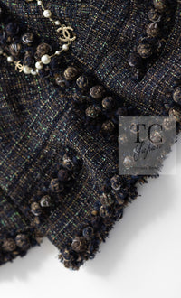 CHANEL 07PF Brown Navy Metallic Monte Carlo Tweed Jacket 36 シャネル モンテカルロ ブラウン ネイビー メタリック ツイード ジャケット 即発