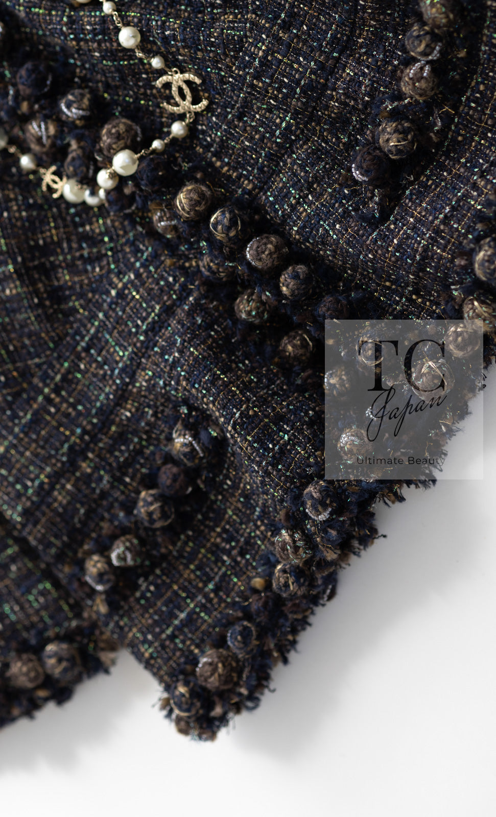 CHANEL 07PF Brown Navy Metallic Monte Carlo Tweed Jacket 36 シャネル モンテカルロ ブラウン ネイビー メタリック ツイード ジャケット 即発