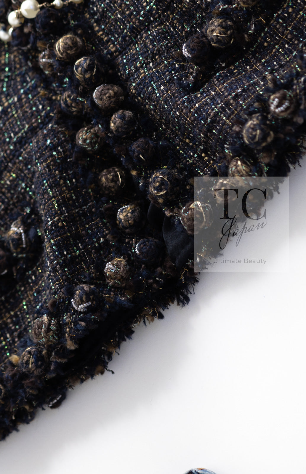 CHANEL 07PF Brown Navy Metallic Monte Carlo Tweed Jacket 36 シャネル モンテカルロ ブラウン ネイビー メタリック ツイード ジャケット 即発