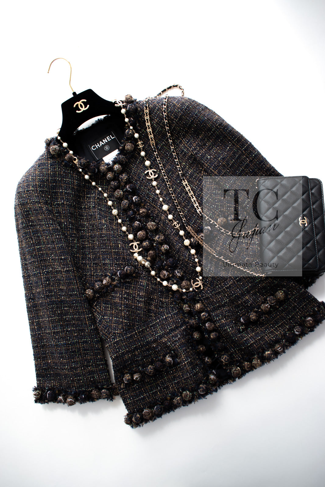 CHANEL 07PF Brown Navy Metallic Monte Carlo Tweed Jacket 36 シャネル モンテカルロ ブラウン ネイビー メタリック ツイード ジャケット 即発