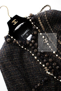 CHANEL 07PF Brown Navy Metallic Monte Carlo Tweed Jacket 36 シャネル モンテカルロ ブラウン ネイビー メタリック ツイード ジャケット 即発