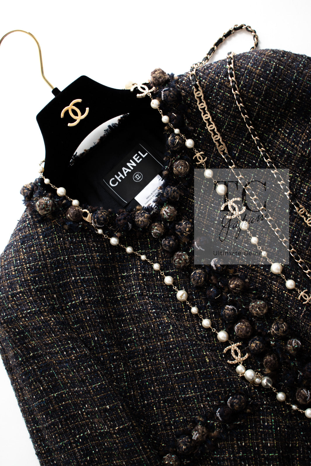 CHANEL 07PF Brown Navy Metallic Monte Carlo Tweed Jacket 36 シャネル モンテカルロ ブラウン ネイビー メタリック ツイード ジャケット 即発