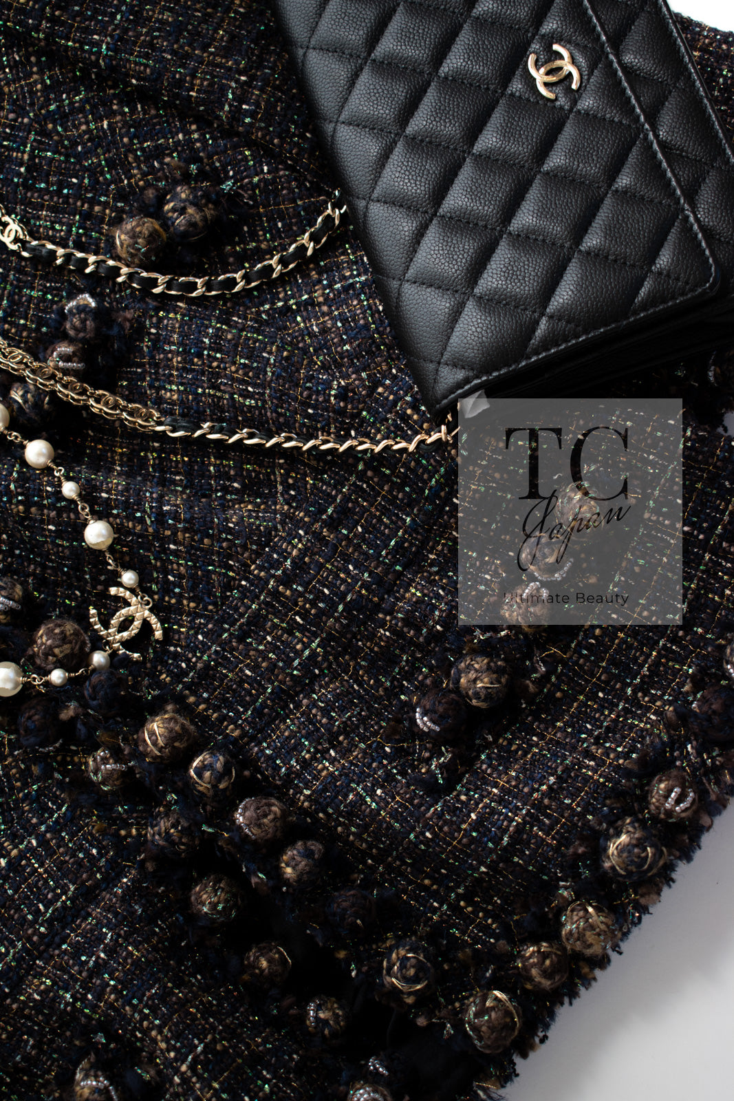 CHANEL 07PF Brown Navy Metallic Monte Carlo Tweed Jacket 36 シャネル モンテカルロ ブラウン ネイビー メタリック ツイード ジャケット 即発