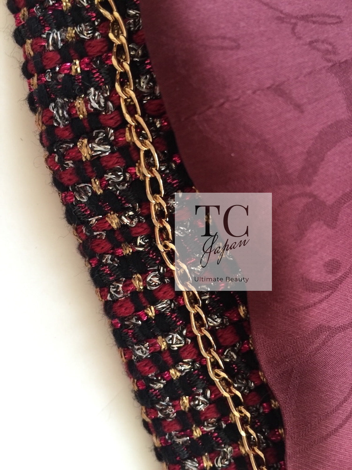 CHANEL 12PF Burgundy Wine Red Griopix Jacket Skirt Suit 34 シャネル バーガンディー ワイン レッド グリポア宝石ボタン ジャケット スカート スーツ 即発
