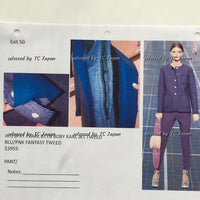 CHANEL 13S Indigo Navy Purple Pink Pearl Big CC Button Tweed Jacket 38 シャネル インディゴネイビー・パープル・ピンク・パール ビッグ CC ボタン・ノーカラー ツイード・ジャケット 即発