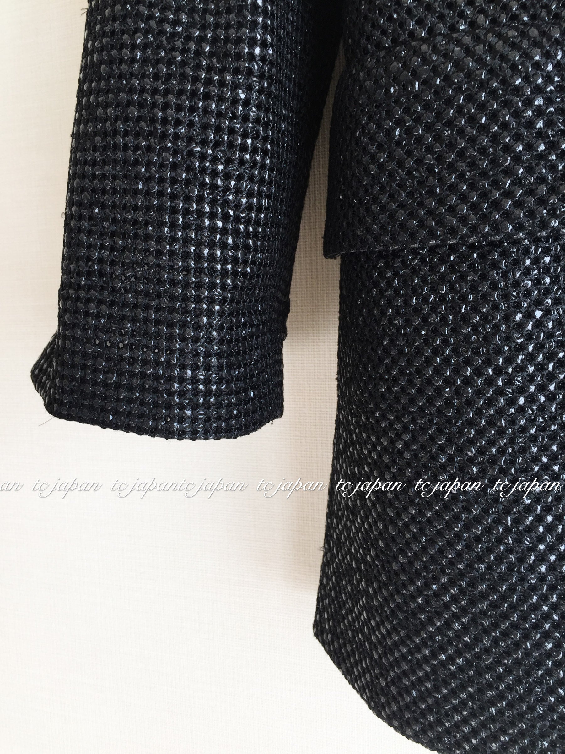 CHANEL 14C Black Metallic Tweed Jacket 42 シャネル メンズも ブラック メタリック ジャケット 即発