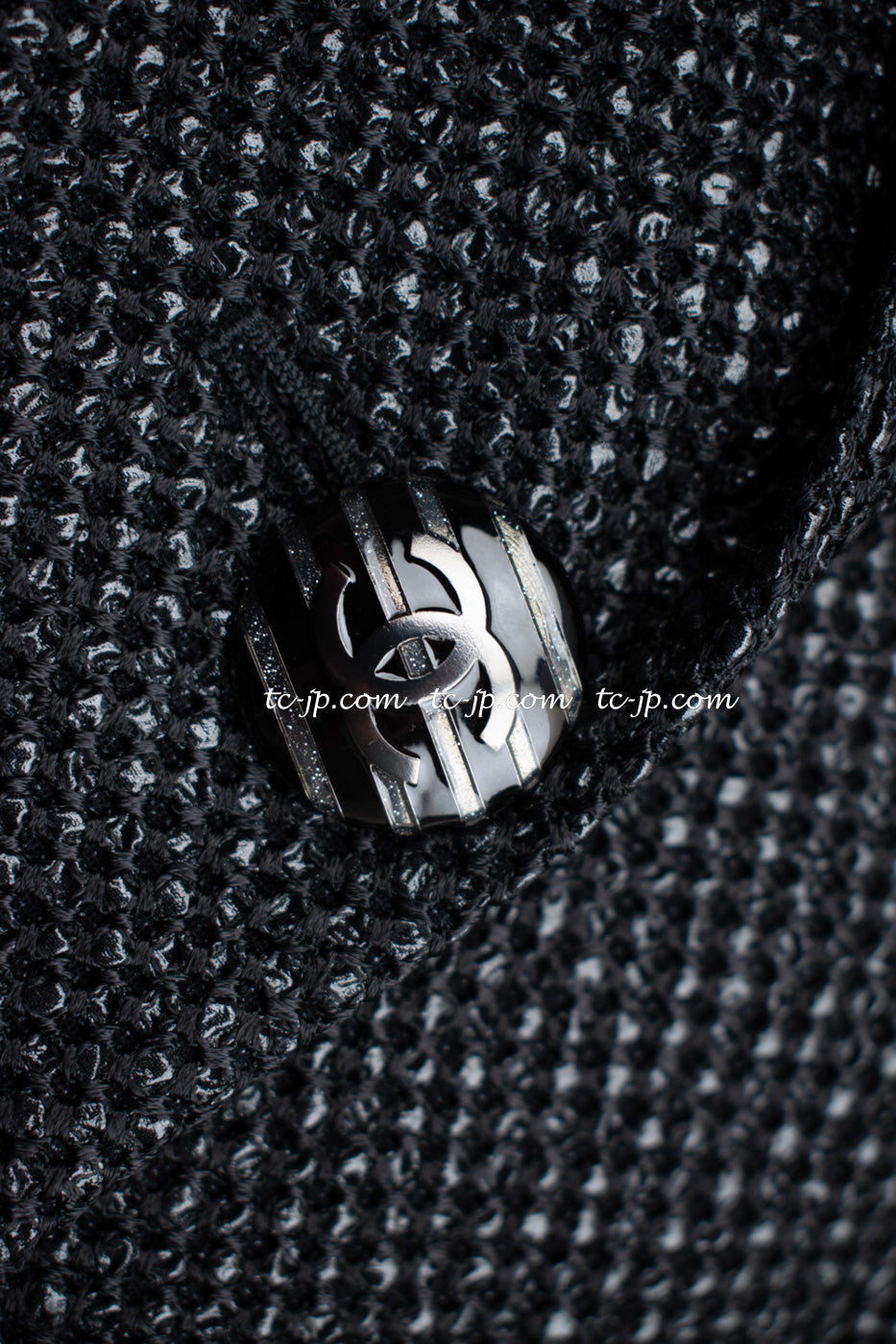 CHANEL 14C Black Metallic Tweed Jacket 42 シャネル メンズも ブラック メタリック ジャケット 即発