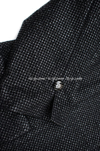 CHANEL 14C Black Metallic Tweed Jacket 42 シャネル メンズも ブラック メタリック ジャケット 即発