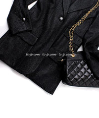 CHANEL 14C Black Metallic Tweed Jacket 42 シャネル メンズも ブラック メタリック ジャケット 即発