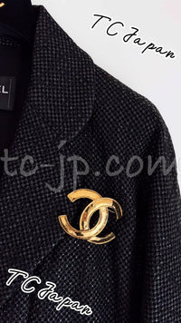 CHANEL 14C Black Metallic Tweed Jacket 42 シャネル メンズも ブラック メタリック ジャケット 即発