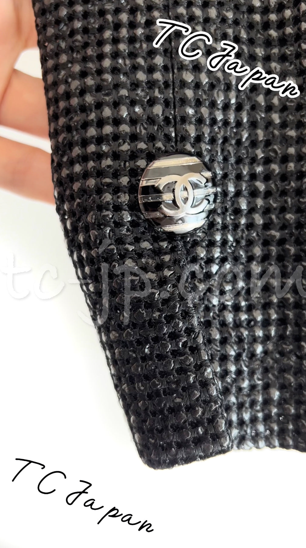 CHANEL 14C Black Metallic Tweed Jacket 42 シャネル メンズも ブラック メタリック ジャケット 即発