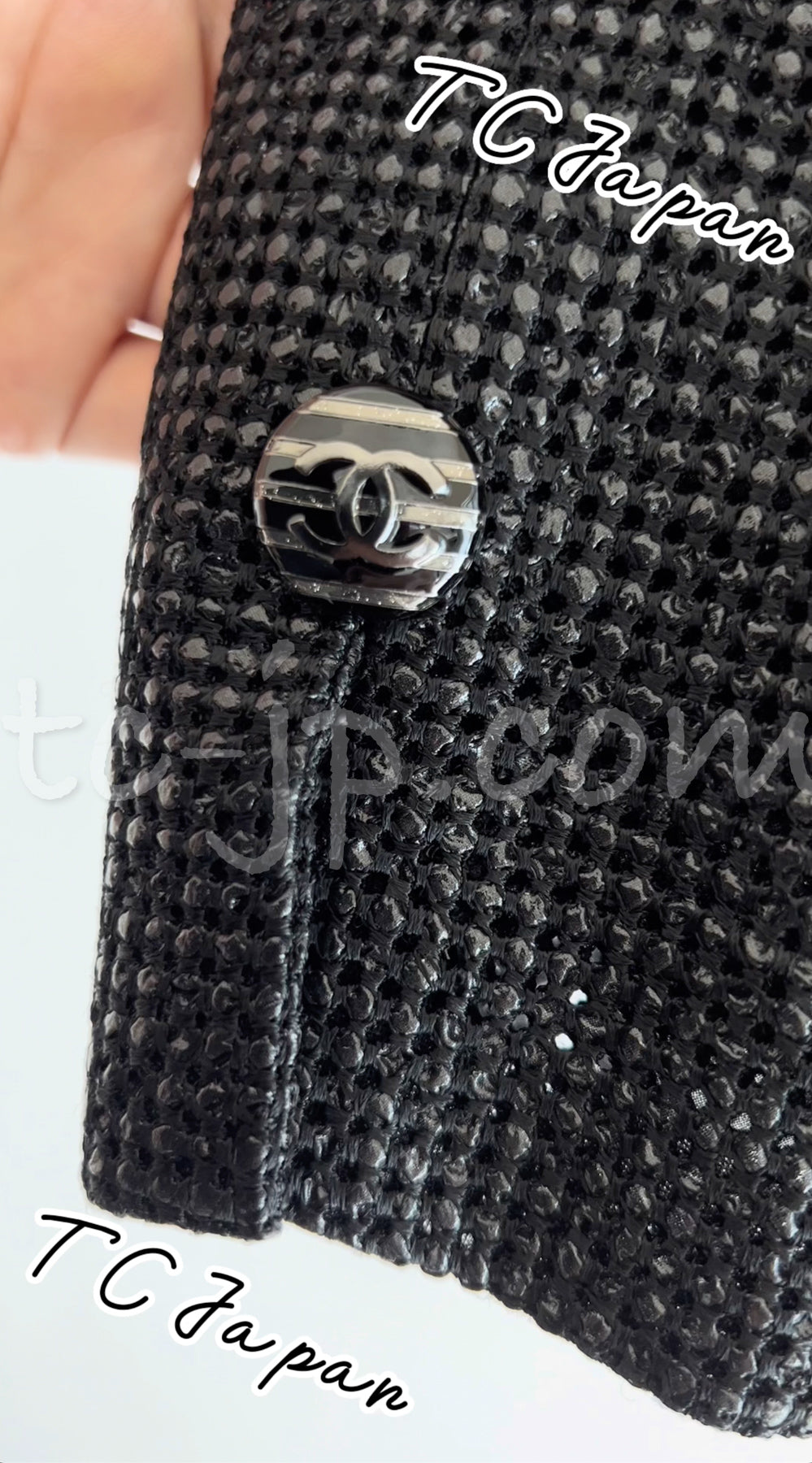 CHANEL 14C Black Metallic Tweed Jacket 42 シャネル メンズも ブラック メタリック ジャケット 即発