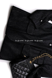 CHANEL 14C Black Metallic Tweed Jacket 42 シャネル メンズも ブラック メタリック ジャケット 即発