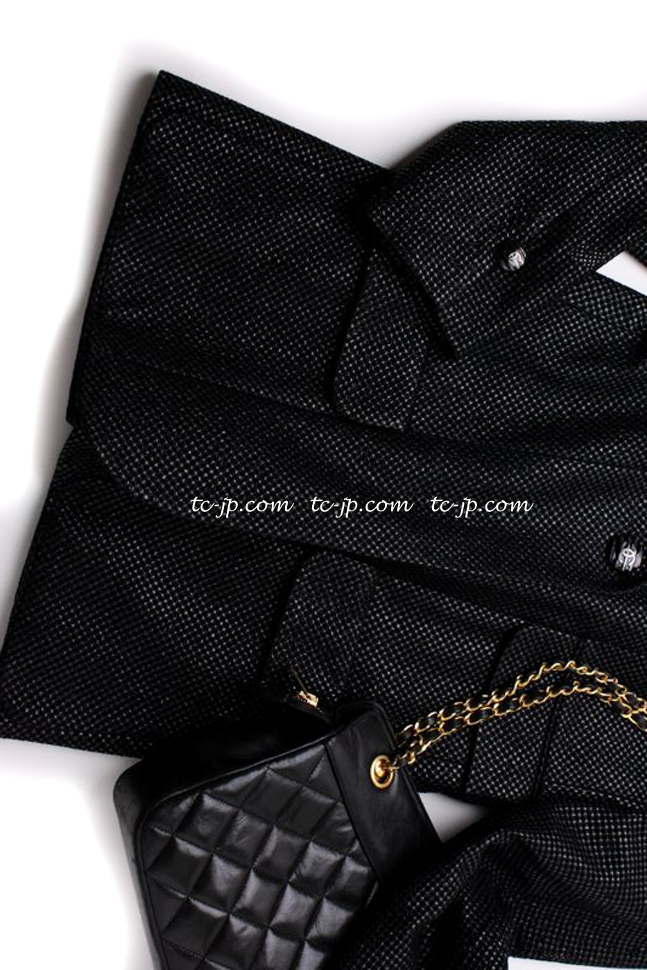 CHANEL 14C Black Metallic Tweed Jacket 42 シャネル メンズも ブラック メタリック ジャケット 即発