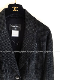 CHANEL 14C Black Metallic Tweed Jacket 42 シャネル メンズも ブラック メタリック ジャケット 即発