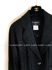 CHANEL 14C Black Metallic Tweed Jacket 42 シャネル メンズも ブラック メタリック ジャケット 即発
