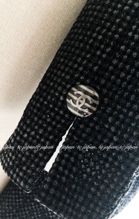 CHANEL 14C Black Metallic Tweed Jacket 42 シャネル メンズも ブラック メタリック ジャケット 即発