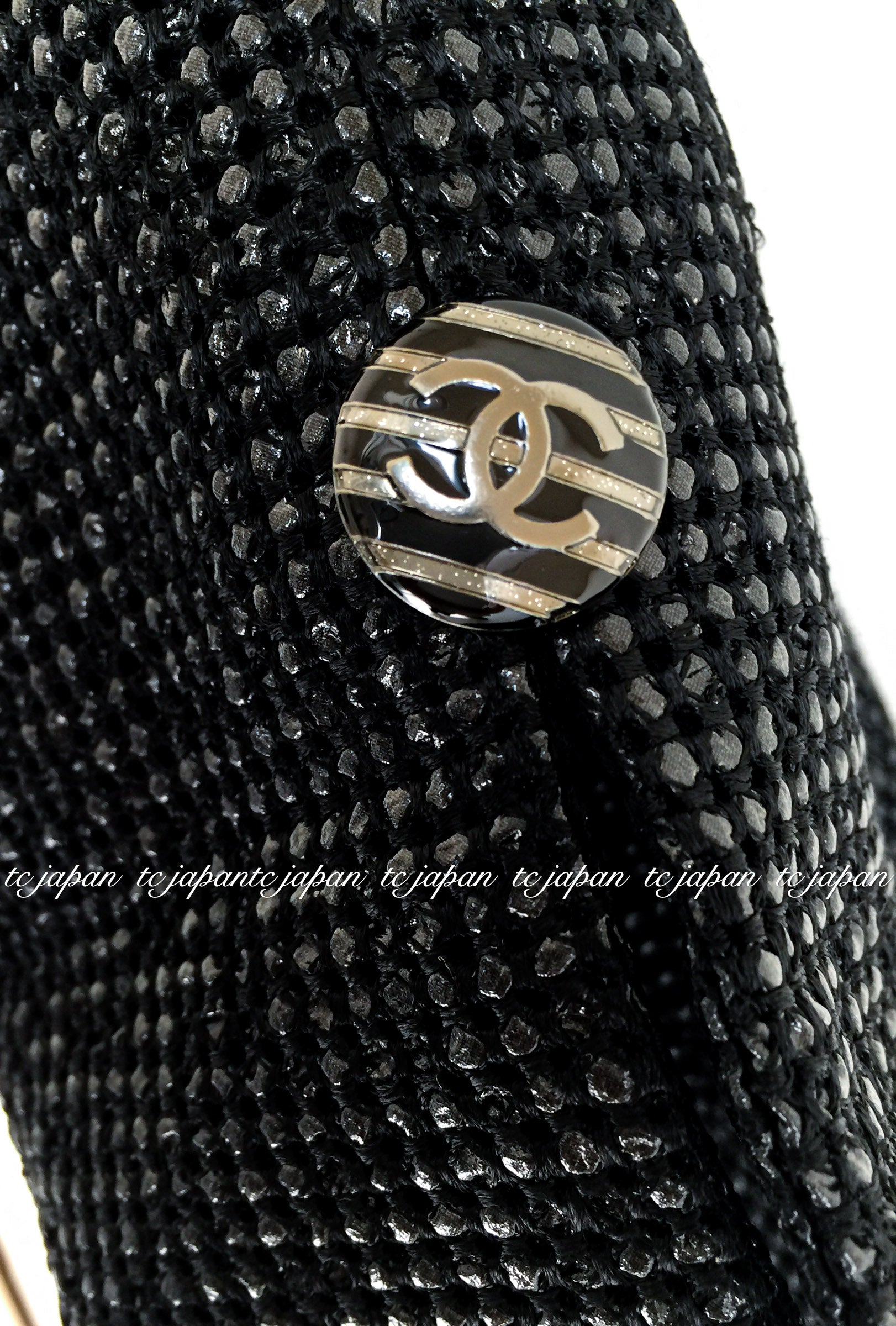CHANEL 14C Black Metallic Tweed Jacket 42 シャネル メンズも ブラック メタリック ジャケット 即発