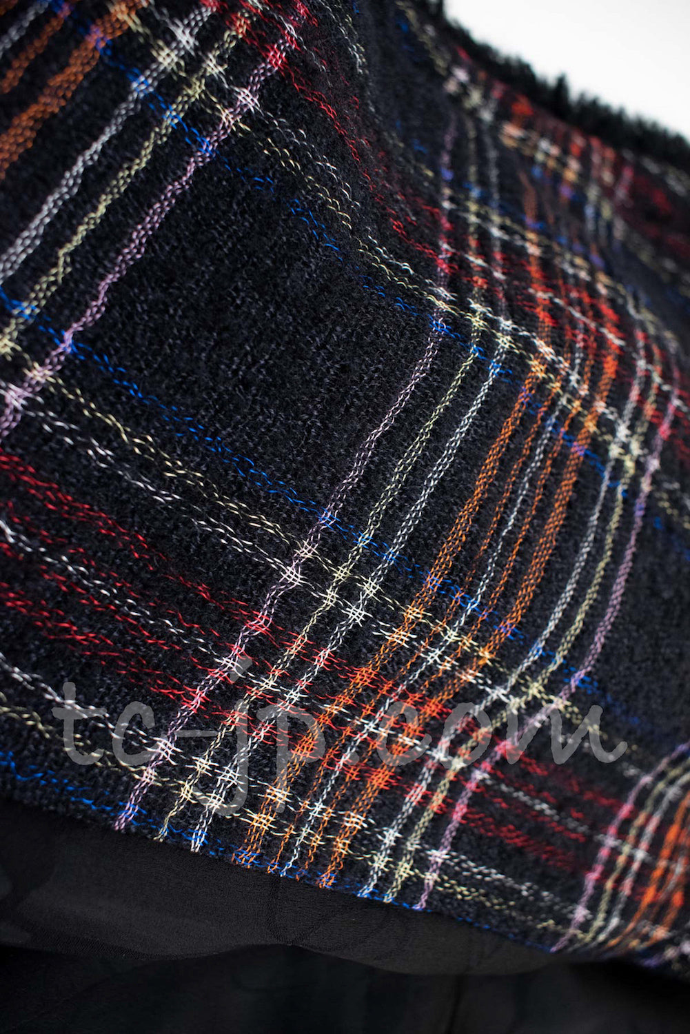 CHANEL 13PF Black Tartan Check Tweed Jacket 34 36 40 シャネル ブラック タータンチェック ツイード ジャケット 即発