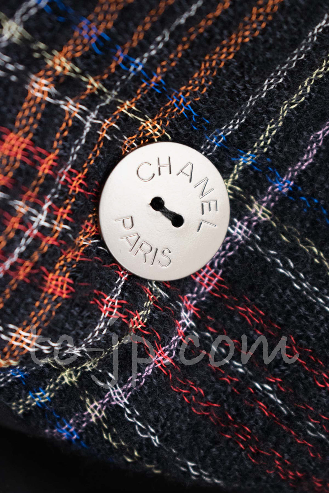 CHANEL 13PF Black Tartan Check Tweed Jacket 34 36 40 シャネル ブラック タータンチェック ツイード ジャケット 即発