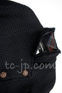 CHANEL 13PF Black Tartan Check Tweed Jacket 34 36 40 シャネル ブラック タータンチェック ツイード ジャケット 即発