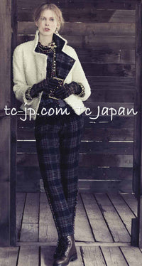 CHANEL 13PF Black Tartan Check Tweed Jacket 34 36 40 シャネル ブラック タータンチェック ツイード ジャケット 即発