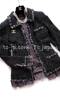 CHANEL 05C $6.5K 57Th NY Limited Collection Silk Wool Tweed Jacket 36 38 40 シャネル NY 57番街 限定 シルク ウール フリル ツイード ジャケット 即発
