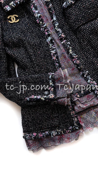 CHANEL 05C $6.5K 57Th NY Limited Collection Silk Wool Tweed Jacket 36 38 40 シャネル NY 57番街 限定 シルク ウール フリル ツイード ジャケット 即発