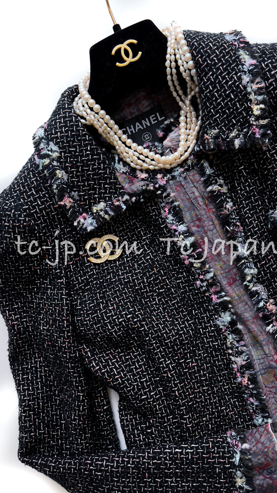 CHANEL 05C $6.5K 57Th NY Limited Collection Silk Wool Tweed Jacket 36 38 40 シャネル NY 57番街 限定 シルク ウール フリル ツイード ジャケット 即発