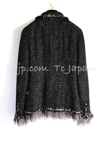 CHANEL 05C $6.5K 57Th NY Limited Collection Silk Wool Tweed Jacket 36 38 40 シャネル NY 57番街 限定 シルク ウール フリル ツイード ジャケット 即発
