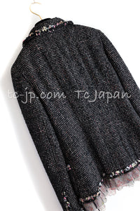 CHANEL 05C $6.5K 57Th NY Limited Collection Silk Wool Tweed Jacket 36 38 40 シャネル NY 57番街 限定 シルク ウール フリル ツイード ジャケット 即発
