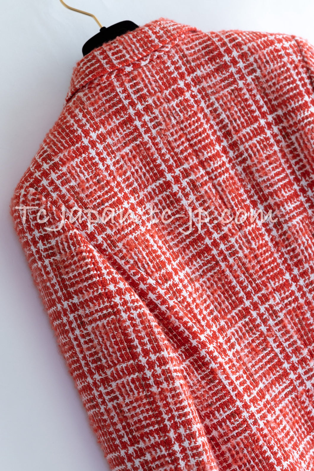 CHANEL 97S Vintage Red White Checked Wool Mohair Tweed Coat Jacket 36 38 シャネル ヴィンテージ レッド ホワイト ウール プードル モヘア ツイード コート ジャケット 即発