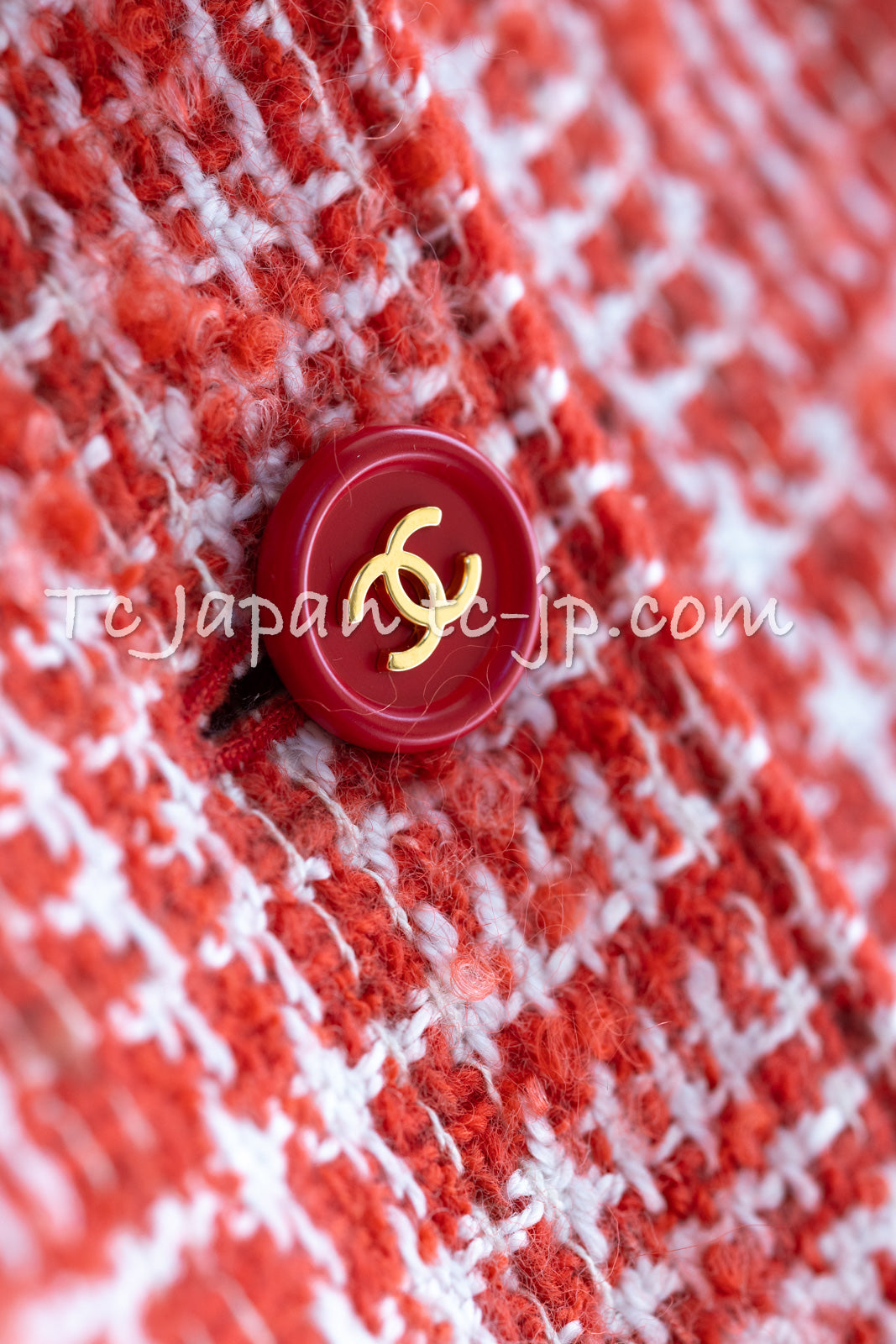 CHANEL 97S Vintage Red White Checked Wool Mohair Tweed Coat Jacket 36 38 シャネル ヴィンテージ レッド ホワイト ウール プードル モヘア ツイード コート ジャケット 即発